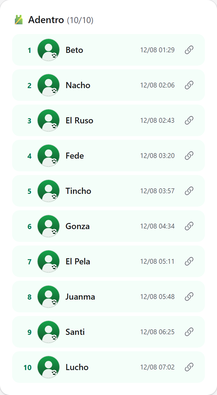 La lista se llena sola
