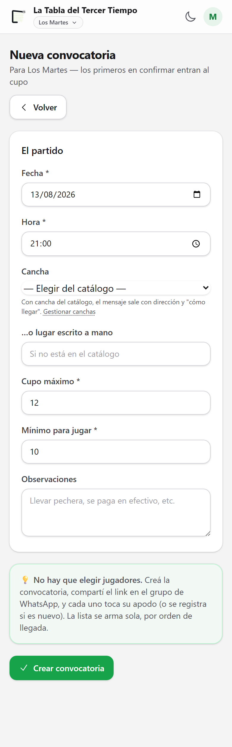 Armá tu primera convocatoria